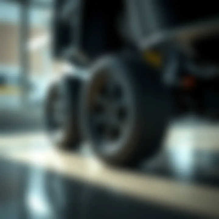 Close-up of electric car four-wheel drive system