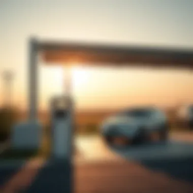 Sustainable Charging Solutions for Electric Vehicles Electric vehicle charging station with solar panels
