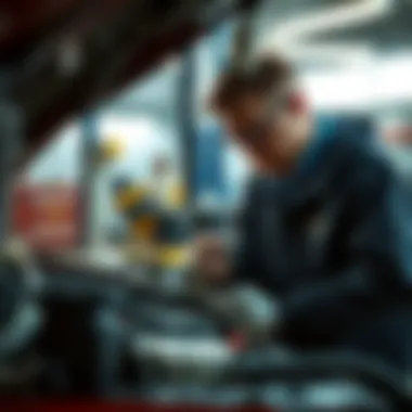 Automotive technician analyzing ignition components