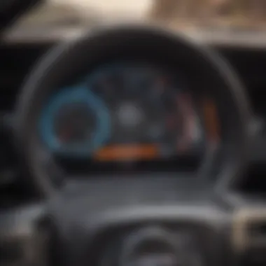 Close-up of a Ford Mustang dashboard showing finance options