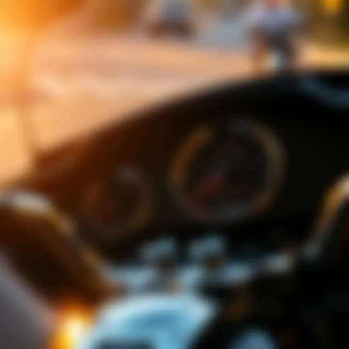 Harley Dashboard Features A close-up of a Harley-Davidson dashboard showcasing essential controls