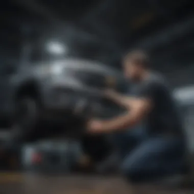 Mechanic examining a Chevy Colorado under the hood