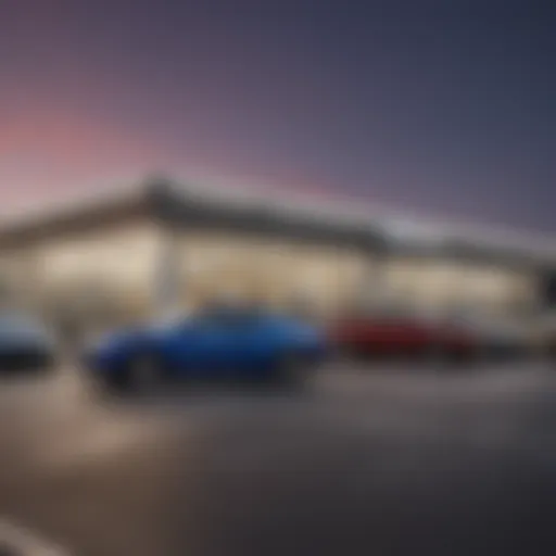 Exterior view of a prominent used car dealership in Hiram, GA