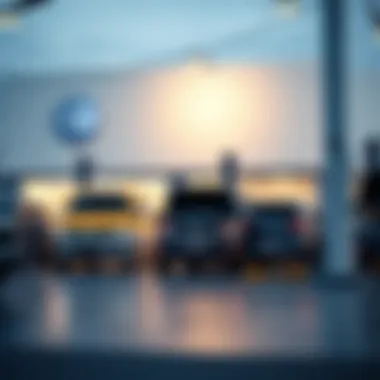 Service area of a VW dealership demonstrating maintenance operations