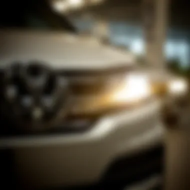 Close-up of a VW vehicle highlighting its design and features